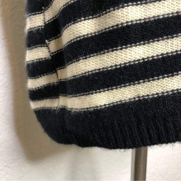 KnitWit black and cream striped sleeveless cashmere sweater tunic size Small - Picture 15 of 16